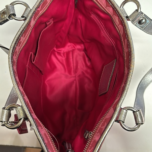 RARE Coach Bandana Glitter Pink and silver tote bag - Picture 6 of 8